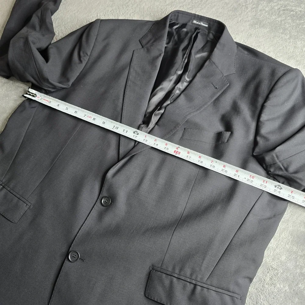 Louis Vuitton Uniformes Blazer Mens 62 Black Wool 2-Button Jacket Sportscoat